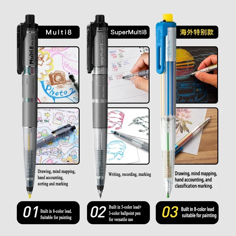 ญี่ปุ่น เพนเทล มัลติ+8 ดินสอกด - Pentel Pen Energel บทวิจารณ์และราคา